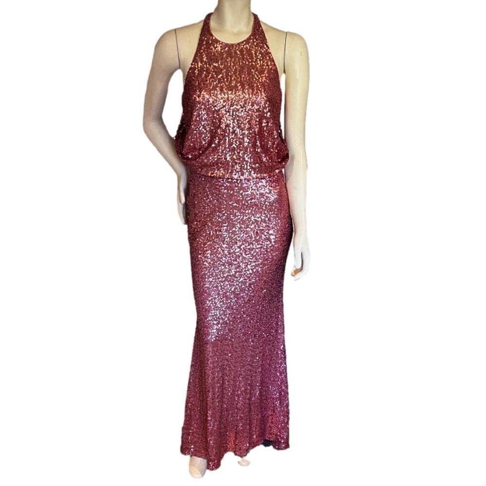 Badgley Mishca Drape Back Sleveless Sequin
Gown - Picture 3 of 8
